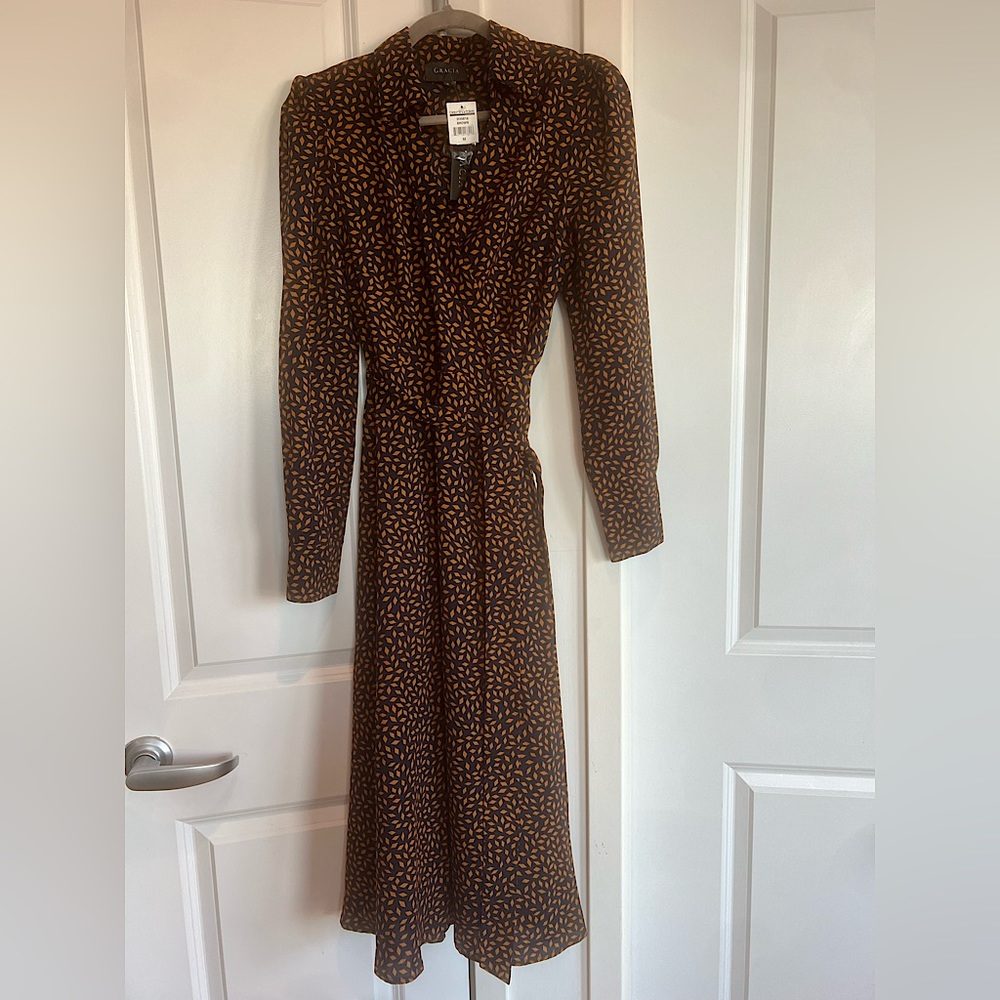 Gracia | Wrap Shirt Dress with Full Skirt